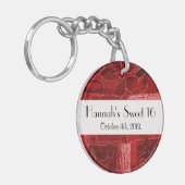 Patchwork Pattern, Patchwork Background, Sweet 16 Sleutelhanger (Voorkant Links)