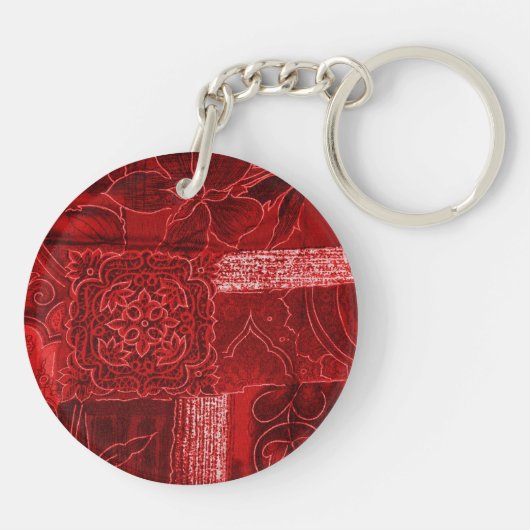 Patchwork Pattern, Patchwork Background, Sweet 16 Sleutelhanger (Achterkant)