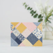 Patchwork Patterned Retro Afbeelding Briefkaart (Staand voorkant)
