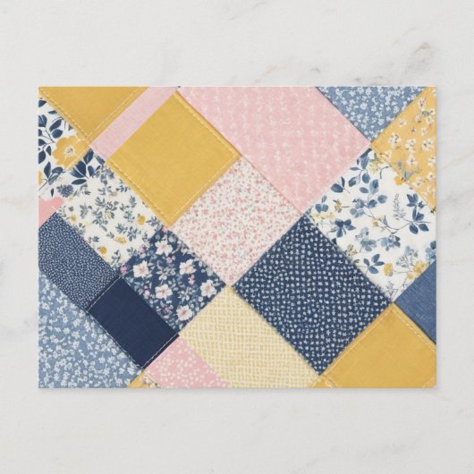 Patchwork Patterned Retro Afbeelding Briefkaart (Voorkant)