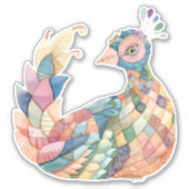 Patchwork Peacock Sticker (Voorkant)