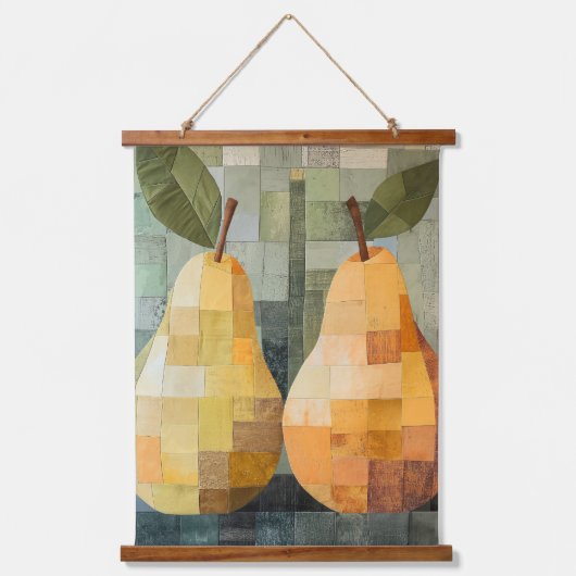 Patchwork Pears Tapestry Scroll Art Hangend Wandkleed (Voorkant)
