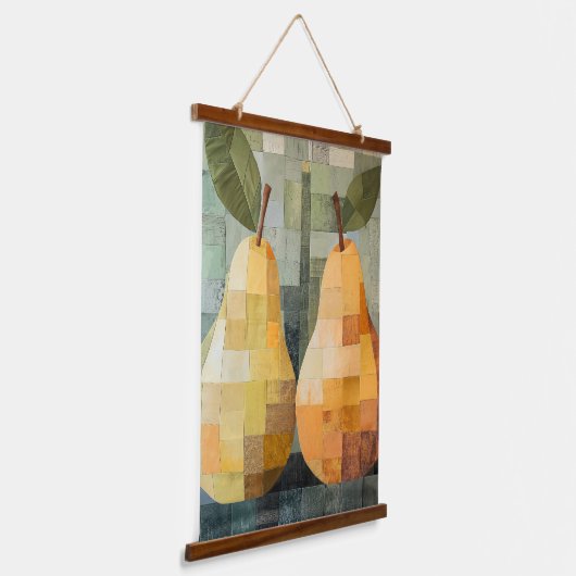Patchwork Pears Tapestry Scroll Art Hangend Wandkleed (Gebogen)