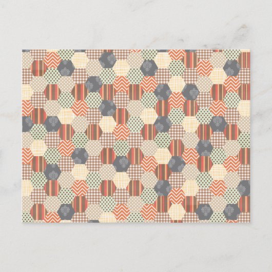 Patchwork Pentagon Patroon Briefkaart (Voorkant)