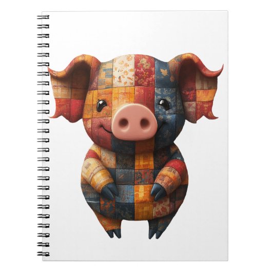 patchwork pig Notitieboek (Voorkant)