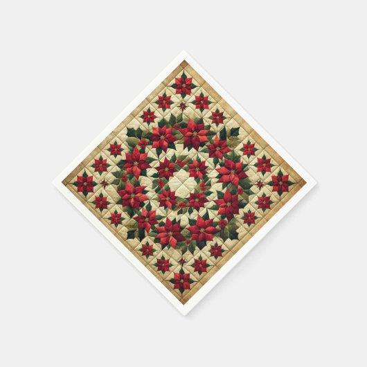 Patchwork Poinsettia Krans Decoupage Servetten (Hoek)