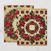 Patchwork Poinsettia Krans Scrapbook Paper
