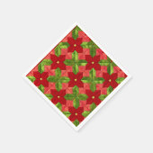Patchwork Poinsettia Patroon Decoupage servetten (Hoek)