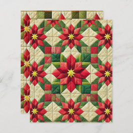 Patchwork Poinsettia Sterren Scrapbook Papier