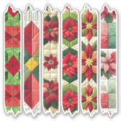 Patchwork Poinsettia Washi Tape Scrapbook Stickers (Voorkant)