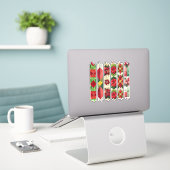 Patchwork Poinsettia Washi Tape Scrapbook Stickers (Laptop op bureau)