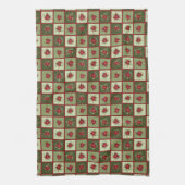 Patchwork Poinsettias T-shirt Theedoek (Verticaal)