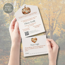 Patchwork Pompoen All-in-One Baby Shower Uitnodigi All In One Uitnodiging
