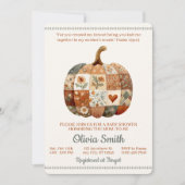 Patchwork Pompoen Bijbeltekst Baby Shower Uitnodig Kaart (Voorkant)