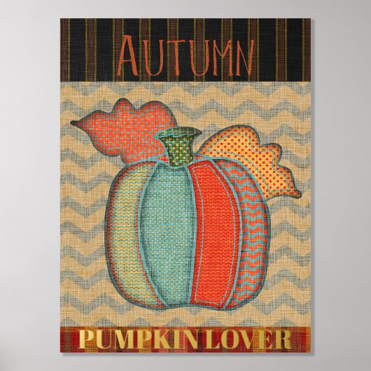 Patchwork Pompoen Lover Herfst Folie Afdrukken (Voorkant)