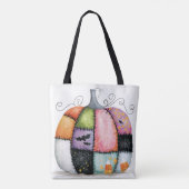 Patchwork Pompoen Witte Halloween Tote Bag (Achterkant)