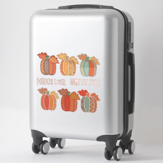 Patchwork Pompoenen Happy Herfst Y'all Sticker (Koffer)