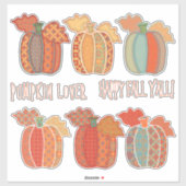 Patchwork Pompoenen Happy Herfst Y'all Sticker (Vel)