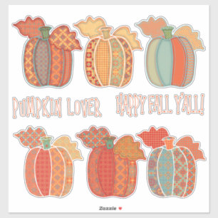  Patchwork Pompoenen Happy Herfst Y'all Sticker