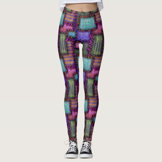 Patchwork poppenkostuum Leggings (Voorkant)
