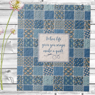 patchwork Print Dusty Blues Jigzaag Puzzle Legpuzzel