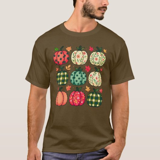 Patchwork Pumpkin Coquette Pumpkin T-shirt (Voorkant)