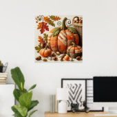 Patchwork Pumpkin Poster (Thuiskantoor)