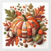 Patchwork Pumpkin Window Cling Raamsticker (Vel)