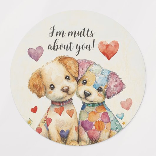 Patchwork Pups Valentijn Labels (Design 1)