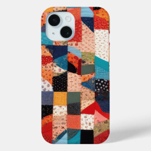 Patchwork Quilt Abstract Patroon iPhone 15 Case