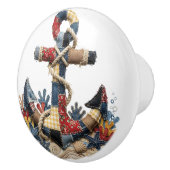 Patchwork Quilt Anchor Keramische Knop (Rechts)