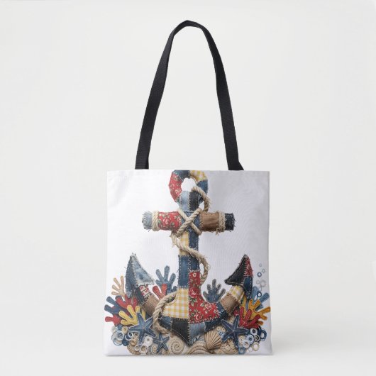 Patchwork Quilt Anker Tote Bag (Voorkant)