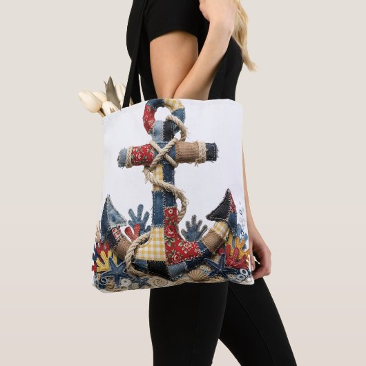 Patchwork Quilt Anker Tote Bag (Dichtbij)