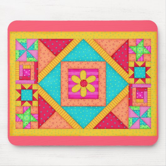 Patchwork Quilt Art Mousepad Muismat (Voorkant)