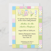 Patchwork Quilt Baby shower Invitation Kaart (Voorkant)