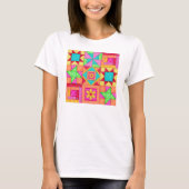 Patchwork Quilt Block Art Tee Shirt (Voorkant)