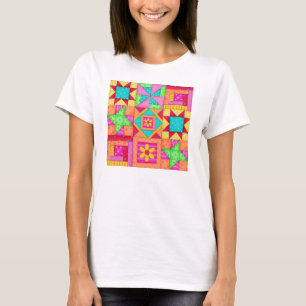 Patchwork Quilt Block Art Tee Shirt