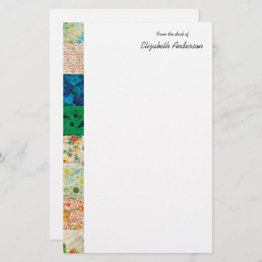 patchwork Quilt Border Stationery Briefpapier (Voorkant / Achterkant)