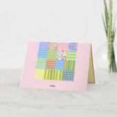 Patchwork quilt briefje / wenskaart kaart (Achterkant)