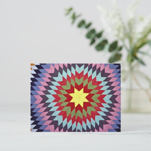 Patchwork quilt briefkaart (Staand voorkant)