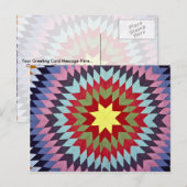 Patchwork quilt briefkaart (Voorkant / Achterkant)