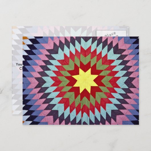 Patchwork quilt briefkaart (Voorkant / Achterkant)