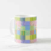 Patchwork Quilt Chevron Stripes Polka Dots Flowers Koffiemok (Voorkant links)