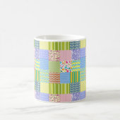 Patchwork Quilt Chevron Stripes Polka Dots Flowers Koffiemok (Center)