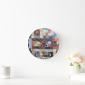 patchwork Quilt Clock Ronde Klok (Huis)
