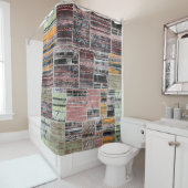 Patchwork Quilt Collage Naadloze Print. Douchegordijn (In situ)