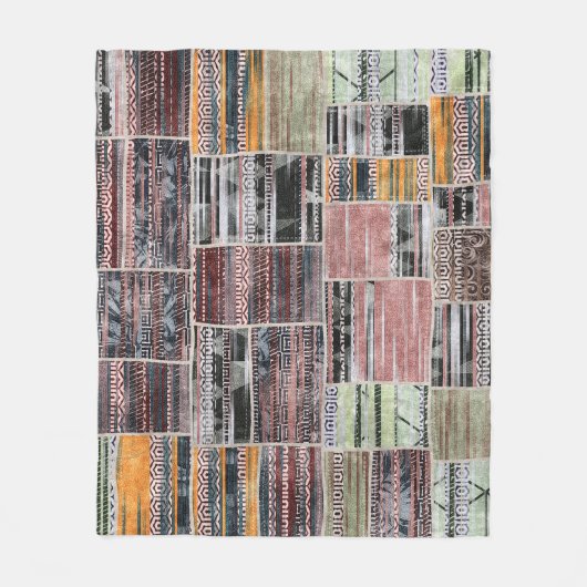 Patchwork Quilt Collage Naadloze Print. Fleece Deken (Voorkant)