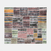 Patchwork Quilt Collage Naadloze Print. Fleece Deken (Voorkant (Horizontaal))
