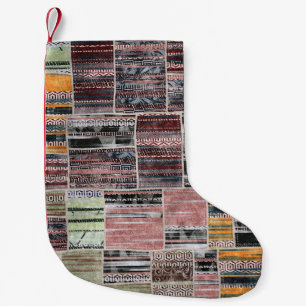 Patchwork Quilt Collage Naadloze Print. Kleine Kerstsok