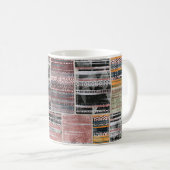 Patchwork Quilt Collage Naadloze Print. Koffiemok (Voorkant rechts)